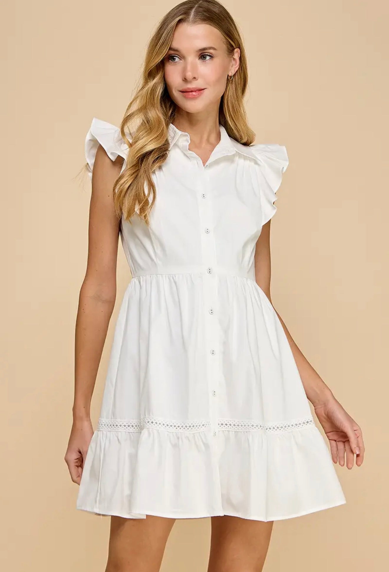 TCEC White Midi Dress