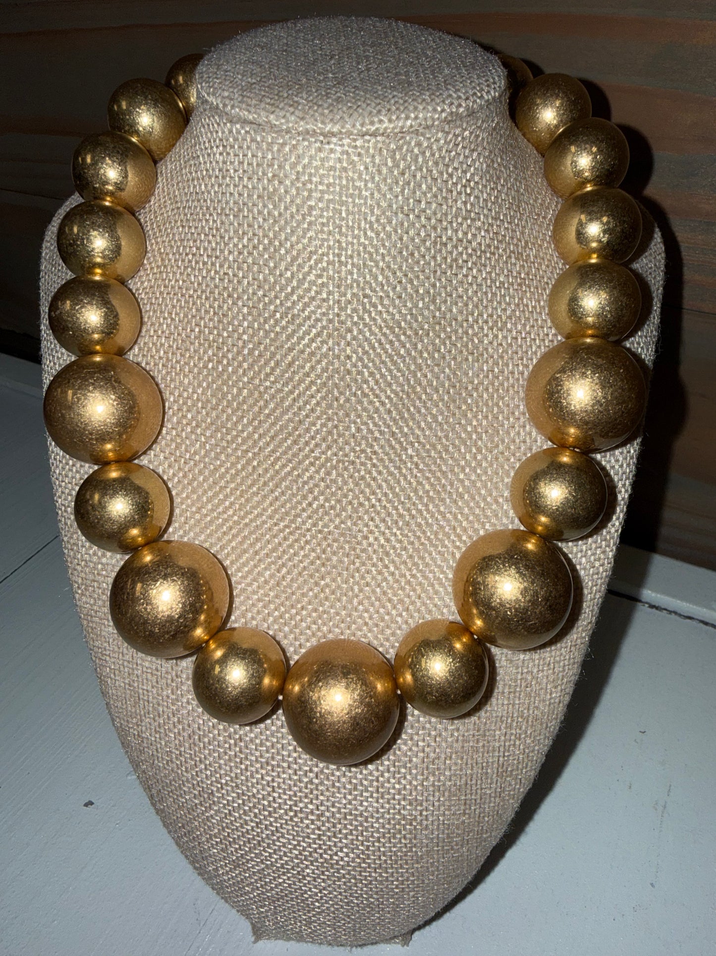 Gold Ball Statement Necklace