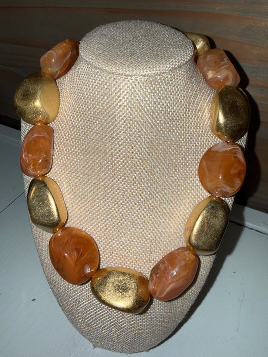 Amber/Gold Statement Necklace
