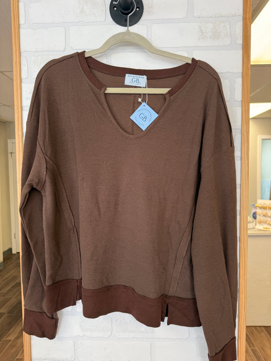 Rustic Brown Long Sleeve Top
