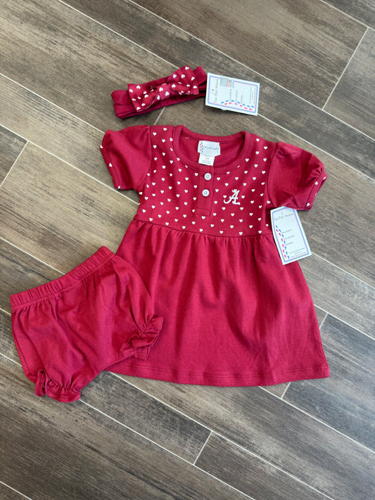 Bama Heart Dress w/bloomers and Headband