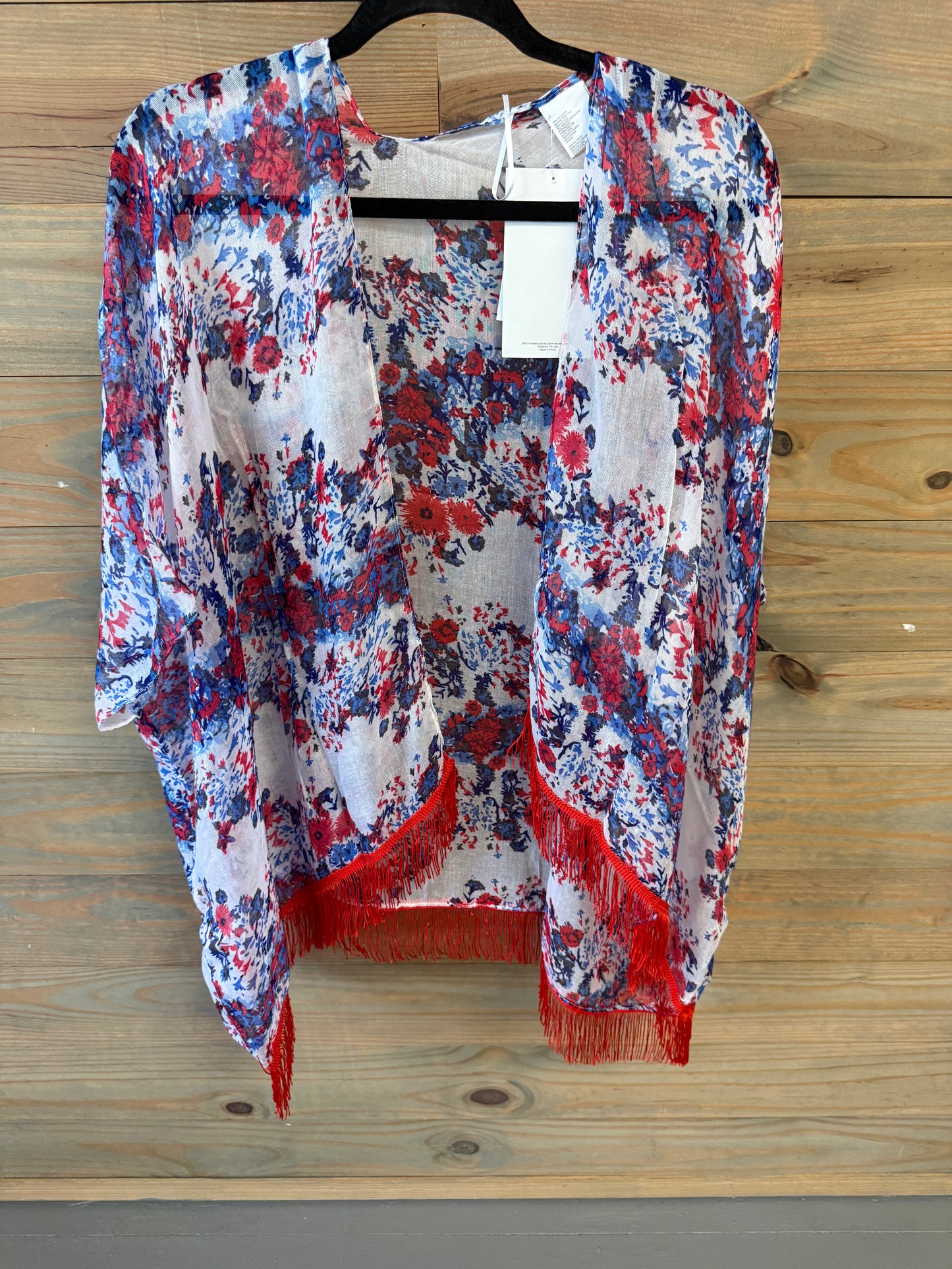The Karla Kimono-Red, White and Blue