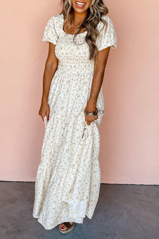 White Floral Maxi Dress