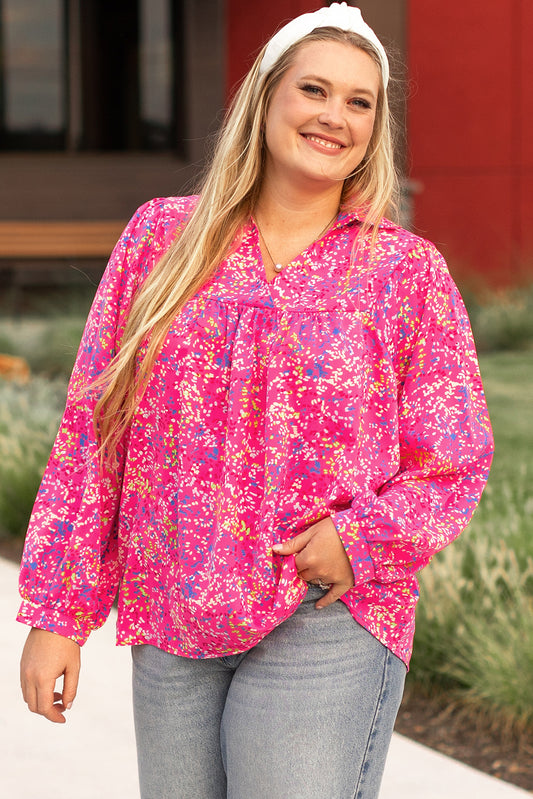 Long Sleeve Pink Floral Top