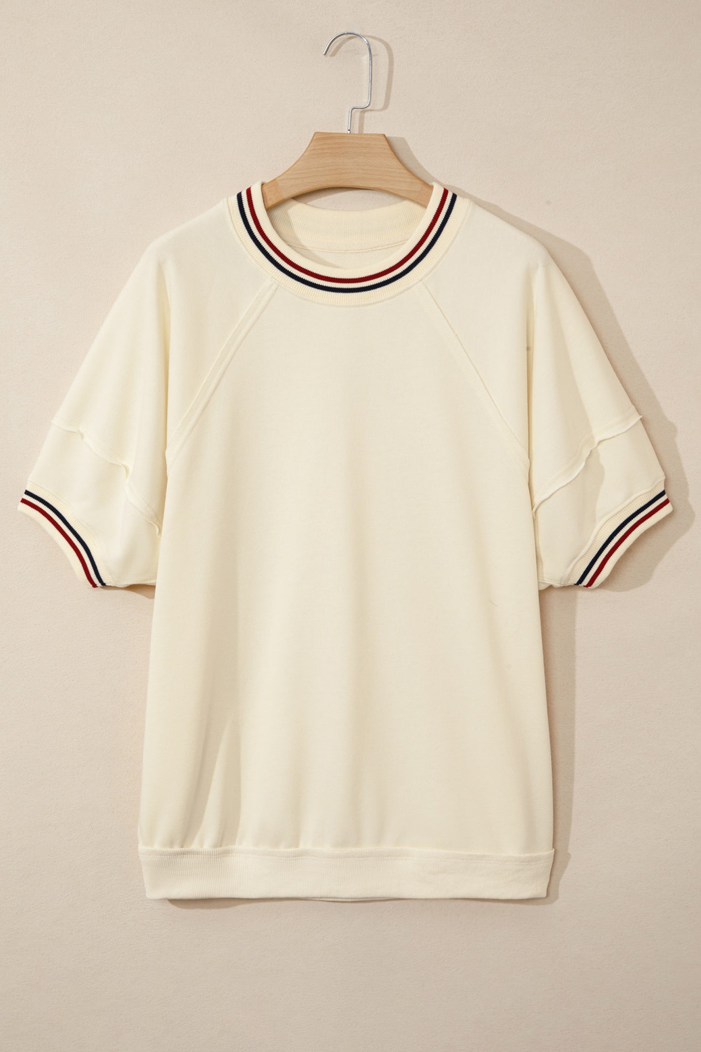 Beige ContrastTunic Top