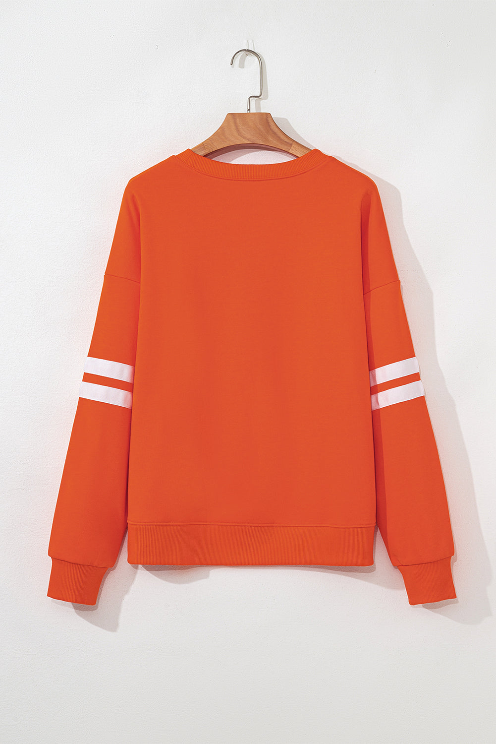Orange Leopard Pumpkin Graphic Varsity Oversized Sweatshirt