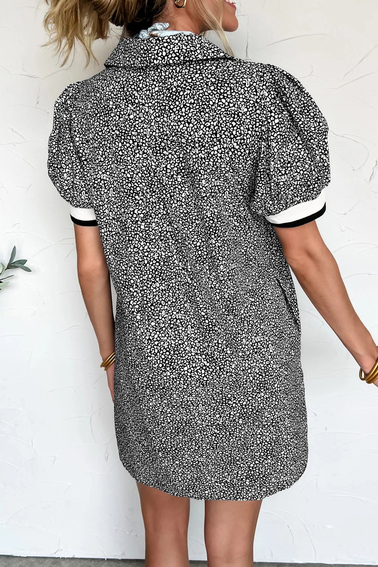 Black Leopard Print Dress