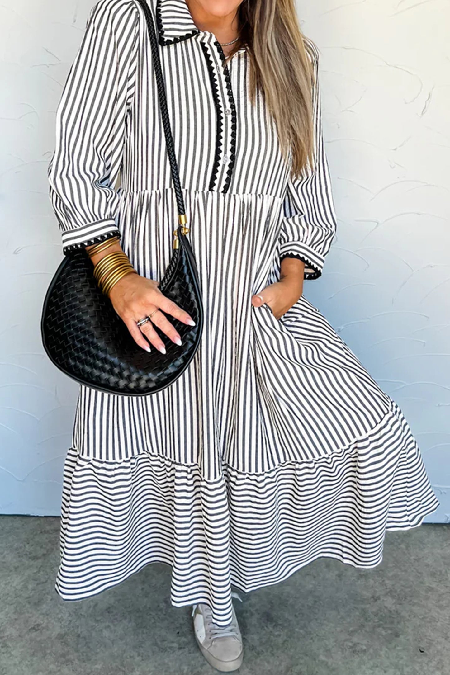 Black Stripe Maxi Dress