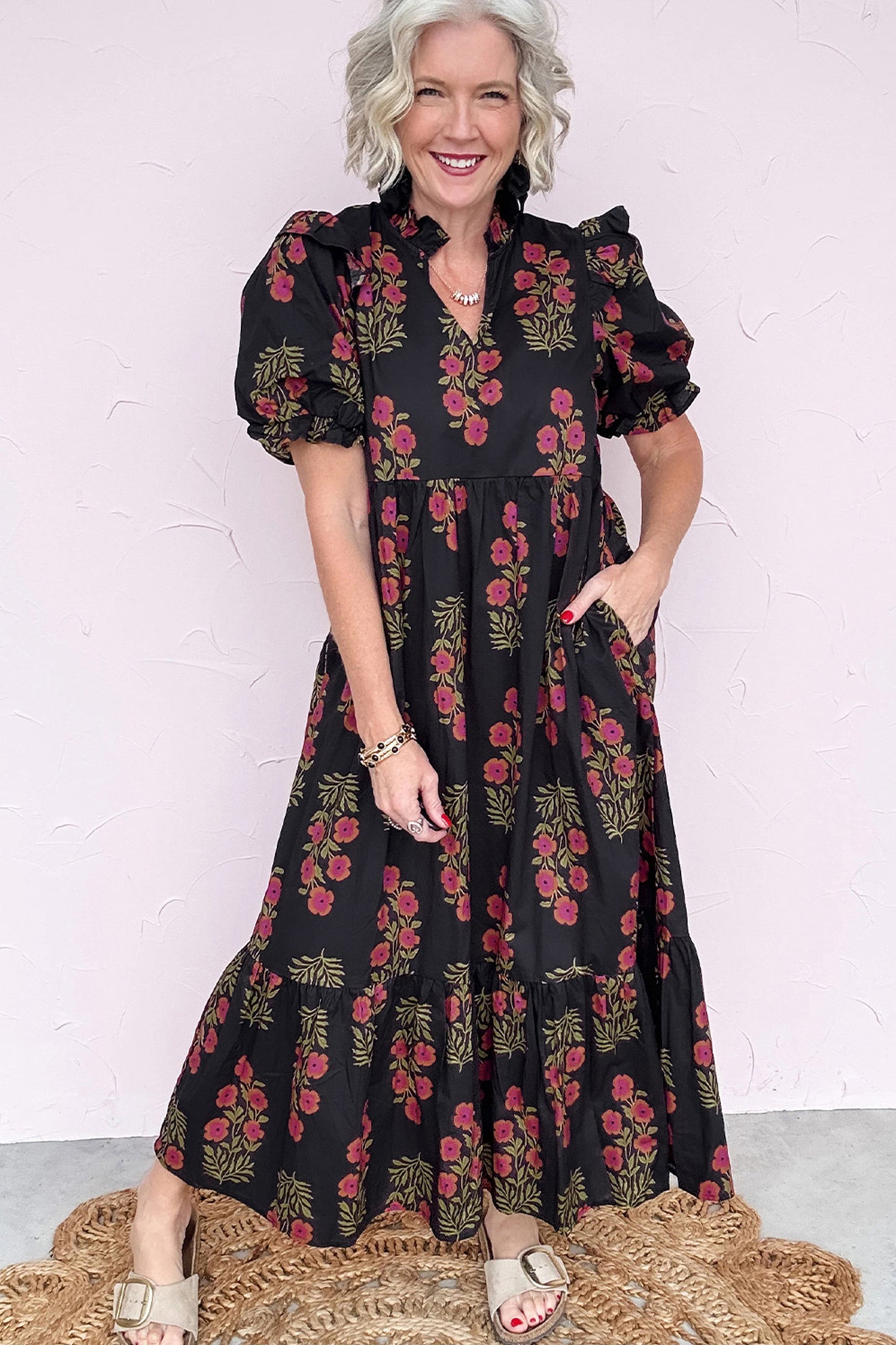 Black Floral Maxi Dress