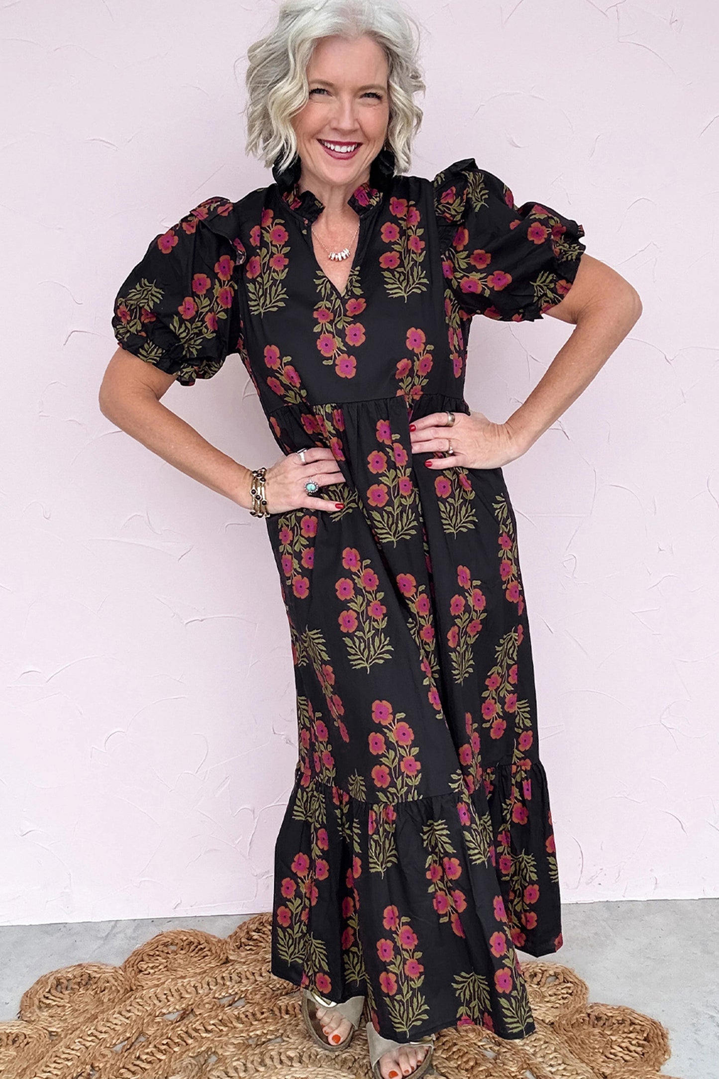 Black Floral Maxi Dress