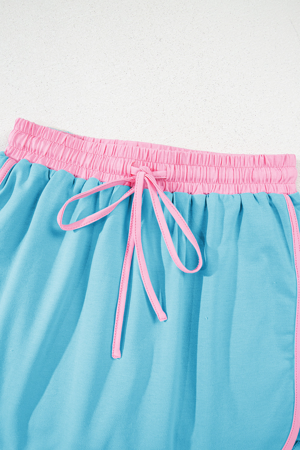 Evergreen Colorblock Edge Drop Shoulder T Shirt and Skort 2Pcs Set