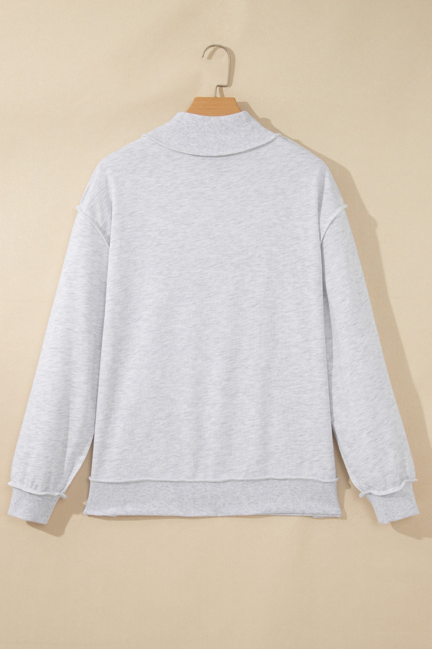 Light Grey High Neck Polka Dot Slogan Printed Baggy Sweatshirt